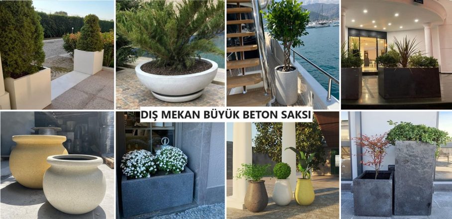 Dış Mekan Büyük Beton Saksı