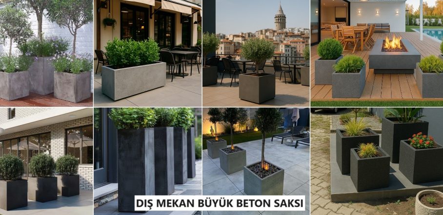 Dış Mekan Büyük Beton Saksı